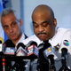 Former Chicago Mayor Rahm Emanuel listens as Chicago Police Superintendent Eddie Johnson speaks about Chicago’s weekend of gun violence during a news conference at the Chicago Police Department 6th District station, Monday, August 6, 2018 in Chicago, Illinois.